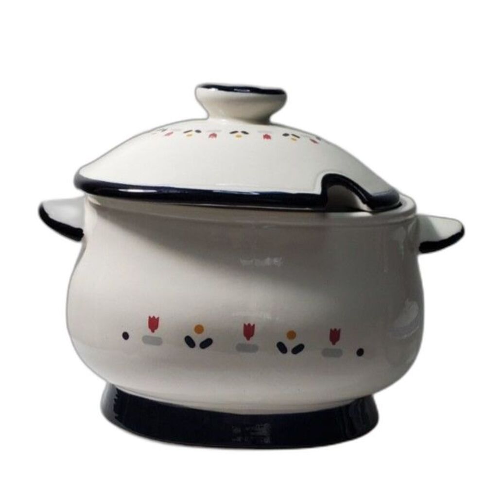 Country Borders by Sango Ceramic Soup Tureen or Gravy  Boat with a lid ~Vintage~